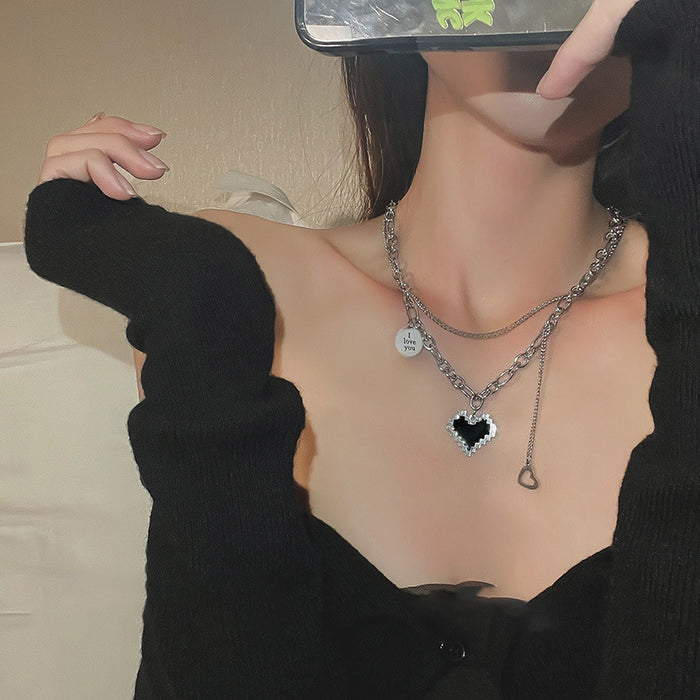 Jewelry WholesaleWholesale Hip Hop Stainless Steel Love Necklace JDC-NE-MLQ014 Necklaces 米朗奇 %variant_option1% %variant_option2% %variant_option3%  Factory Price JoyasDeChina Joyas De China