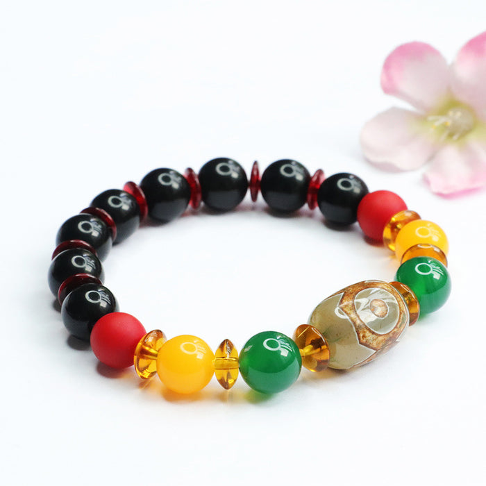 Wholesale Natural Tibetan Three Eyed Dzi Bracelet JDC-BT-JuanY004