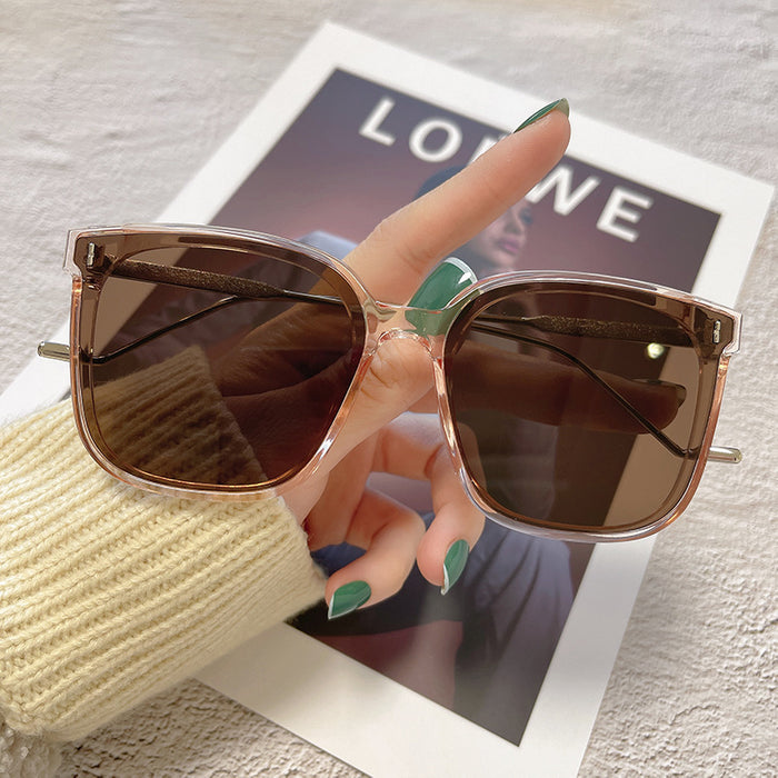 Jewelry WholesaleWholesale large frame Tan anti UV fashion sunglasses JDC-SG-JinF040 Sunglasses 季丰 %variant_option1% %variant_option2% %variant_option3%  Factory Price JoyasDeChina Joyas De China