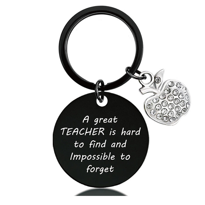 Jewelry WholesaleWholesale Teacher's Day Gift With Diamond Stainless Steel Round Brand Keychain JDC-KC-GangGu038 Keychains 钢古 %variant_option1% %variant_option2% %variant_option3%  Factory Price JoyasDeChina Joyas De China