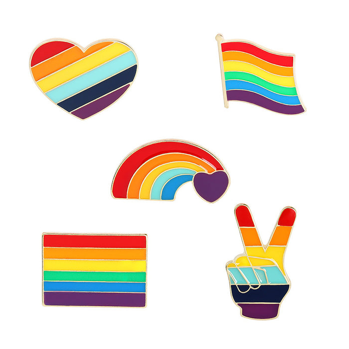 Wholesale Rainbow series jewelry brooch personality Rainbow bridge love model brooch JDC-BC-QiH013