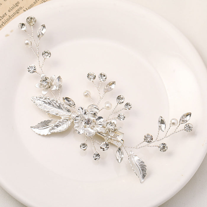 Wholesale bridal headwear leaf hairpin braided hair clip JDC-HC-Nianc001