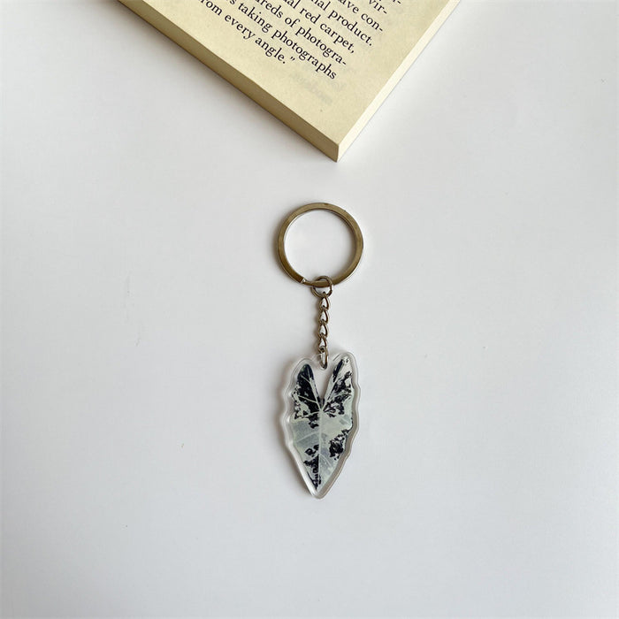 Wholesale Creative Simulation Leaf Acrylic Keychain Pendant JDC-KC-HeRun002