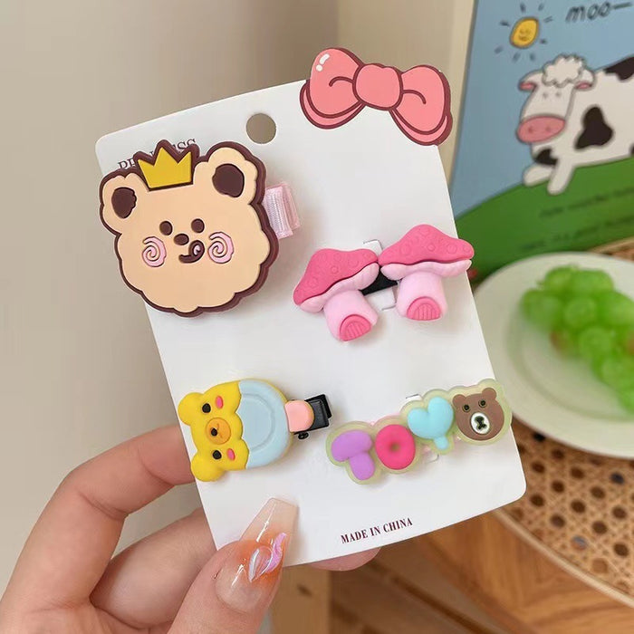 Wholesale hair band plastic kids cartoon silicone duckbill clip MOQ≥2 JDC-HC-YueRG002