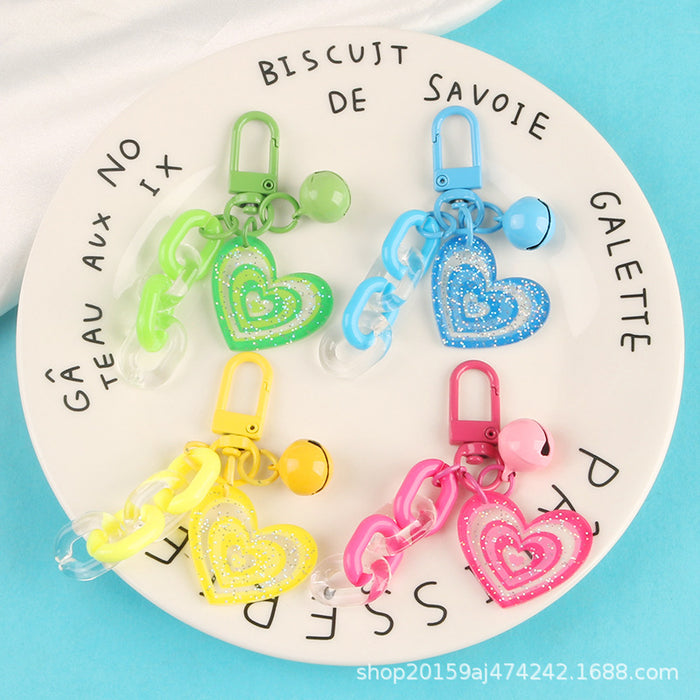 Jewelry WholesaleWholesale color acrylic love bell car keychain MOQ≥2 JDC-KC-YHan001 Keychains 伊菡 %variant_option1% %variant_option2% %variant_option3%  Factory Price JoyasDeChina Joyas De China