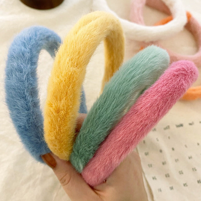 Jewelry WholesaleWholesale Imitation Rabbit Fur Candy Color Plush Headband JDC-HD-ChengT001 Headband 珹泰 %variant_option1% %variant_option2% %variant_option3%  Factory Price JoyasDeChina Joyas De China