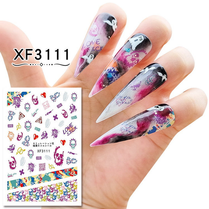 Wholesale Eco Resin Halloween Series Nail Stickers MOQ≥3 JDC-NS-Jinjia002