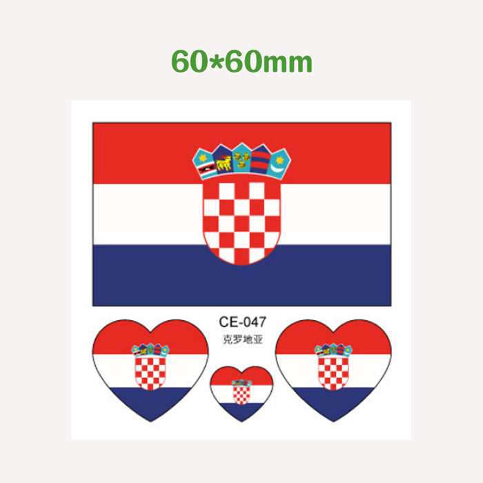 Wholesale Stickers World Cup Fans Flag Tattoo Stickers MOQ≥2 JDC-ST-RuiQ001