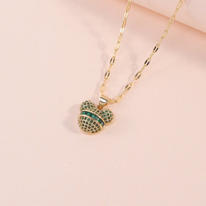 Wholesale Micro Setting Colorful Zircon Geometric Necklace JDC-NE-WB015