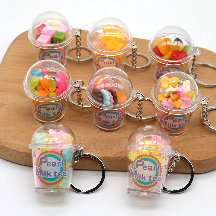 Jewelry WholesaleWholesale New Simulation Food Play Shake Accessories Cup Keychain MOQ≥2 JDC-KC-TTXS001 Keychains 天天向上 %variant_option1% %variant_option2% %variant_option3%  Factory Price JoyasDeChina Joyas De China