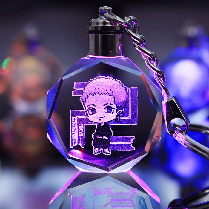 Wholesale Keychains Crystal LED Anime Peripherals Colorful Glow MOQ≥2 JDC-KC-LuoQ005