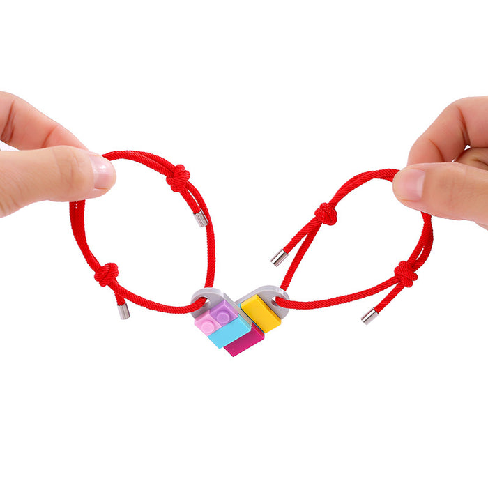 Wholesale Milanese Rope Building Blocks Assembled Love Couple Bracelet JDC-BT-ZiR013