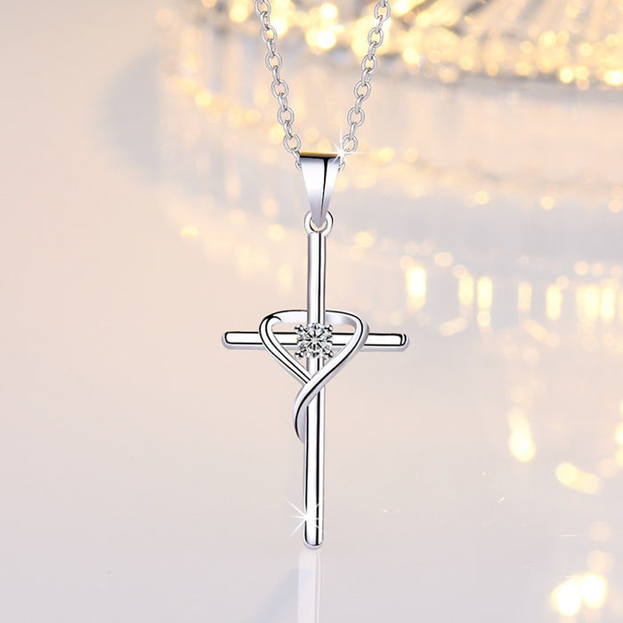 Jewelry WholesaleWholesale Cross Zircon Alloy Necklace JDC-NE-XunO033 Necklaces 循欧 %variant_option1% %variant_option2% %variant_option3%  Factory Price JoyasDeChina Joyas De China