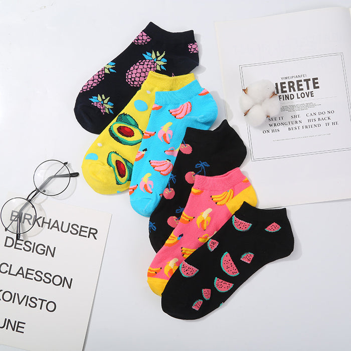 Wholesale summer thin fun fruit socks JDC-SK-XinH011