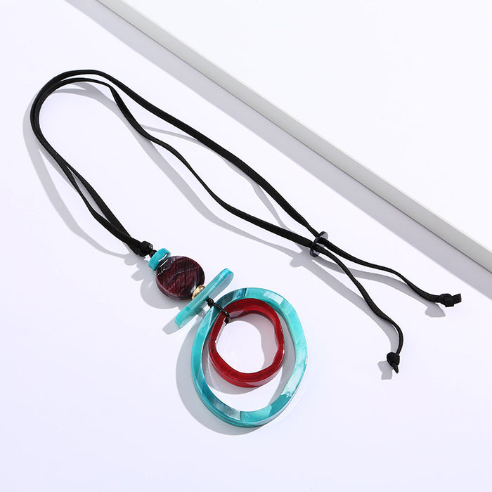 Wholesale acrylic korean cashmere long necklace JDC-NE-yefen001