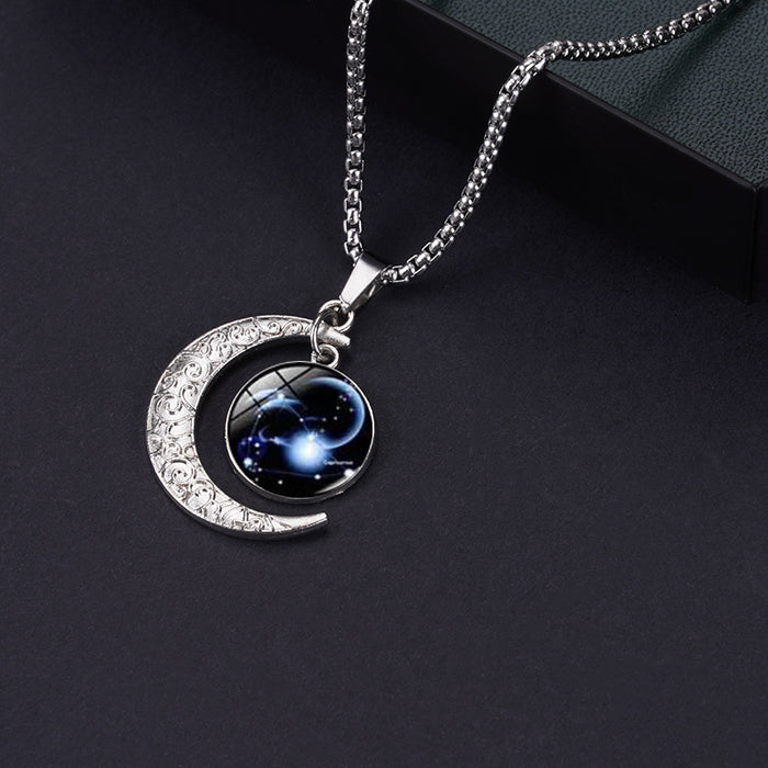 Wholesale Necklace Stainless Steel Zodiac Moon MOQ≥2 JDC-NE-YonY001