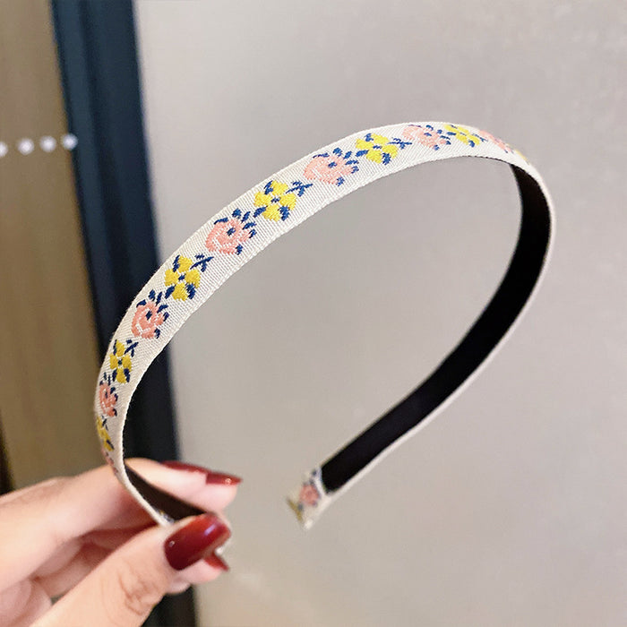 Wholesale Headband Cloth Embroidered Flower French JDC-HD-GeSX001