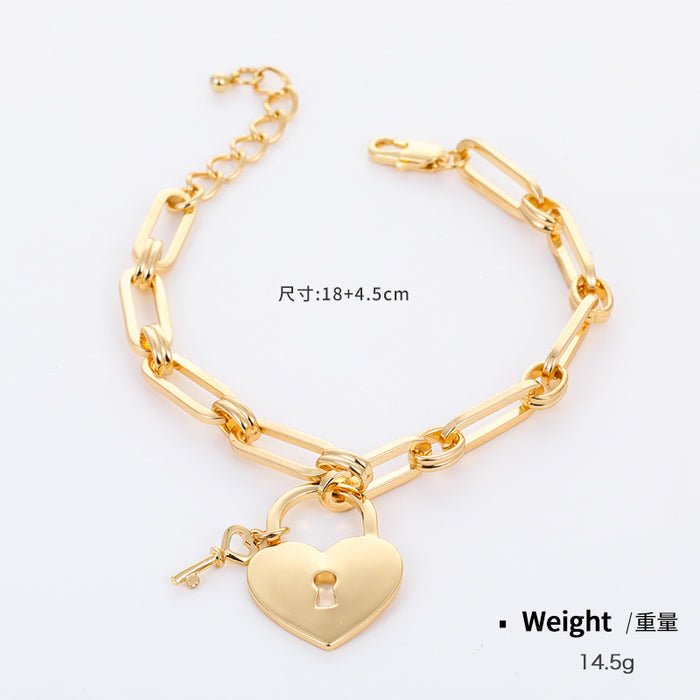 Wholesale Necklace Alloy Punk Necklace Bracelet Earrings Jewelry Set MOQ≥2 JDC-NE-Kenjie003