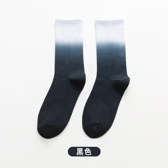 Wholesale Sock Cotton Medium Tube Gradient Sweat Absorbing Trend JDC-SK-JSD016