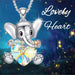 Jewelry WholesaleWholesale niche design Elephant hugs of colorful crystal diamond necklace JDC-NE-LongR006 Necklaces 龙瑞 %variant_option1% %variant_option2% %variant_option3%  Factory Price JoyasDeChina Joyas De China