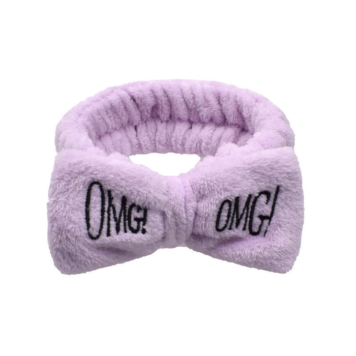 Wholesale Letter OMG Bow Ladies Hair Tie Wash Hairband MOQ≥5 JDC-HD-JSH001