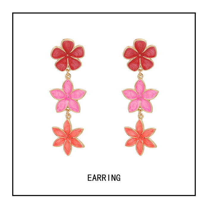 Wholesale exaggerated personality earrings gradient petals  JDC-ES-LIUM051