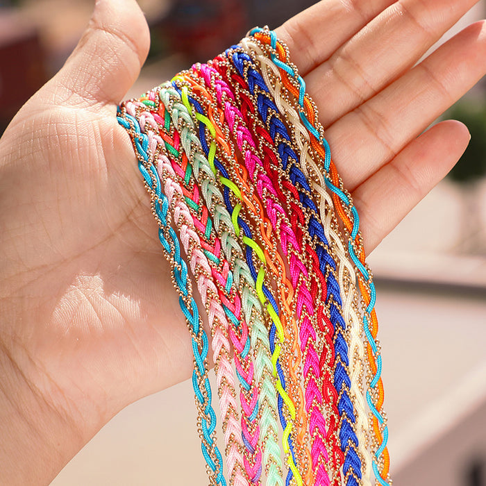 Wholesale Ethnic Wind Braided Twist Color Cord Anklets Single MOQ≥2 JDC-AS-MoM001
