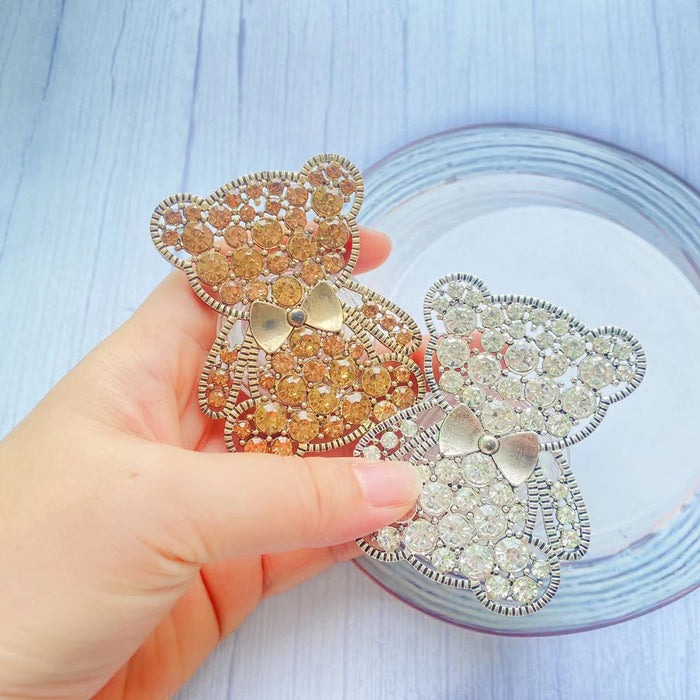 Wholesale Grip TPU Diamond Encrusted Diamond Bear MOQ≥2 JDC-PS-HWei002