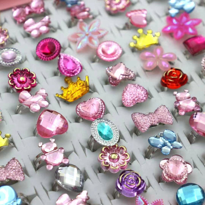 Wholesale Rings Acrylic Cute Cartoon Children 100pcs JDC-RS-XiuY001