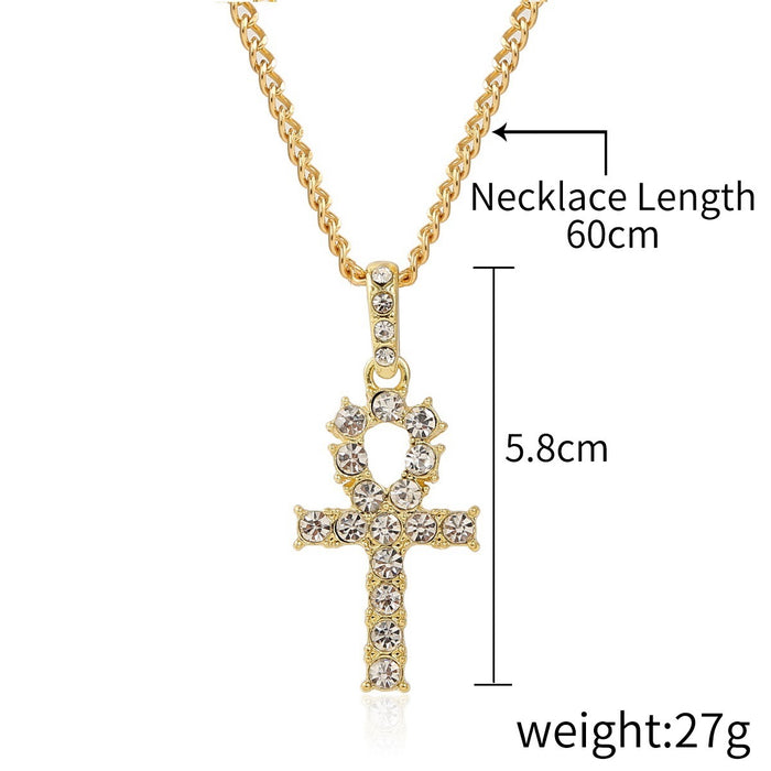 Wholesale Necklaces Alloy Rhinestone Punk Hip Hop Alphabet Men JDC-NE-ManY012