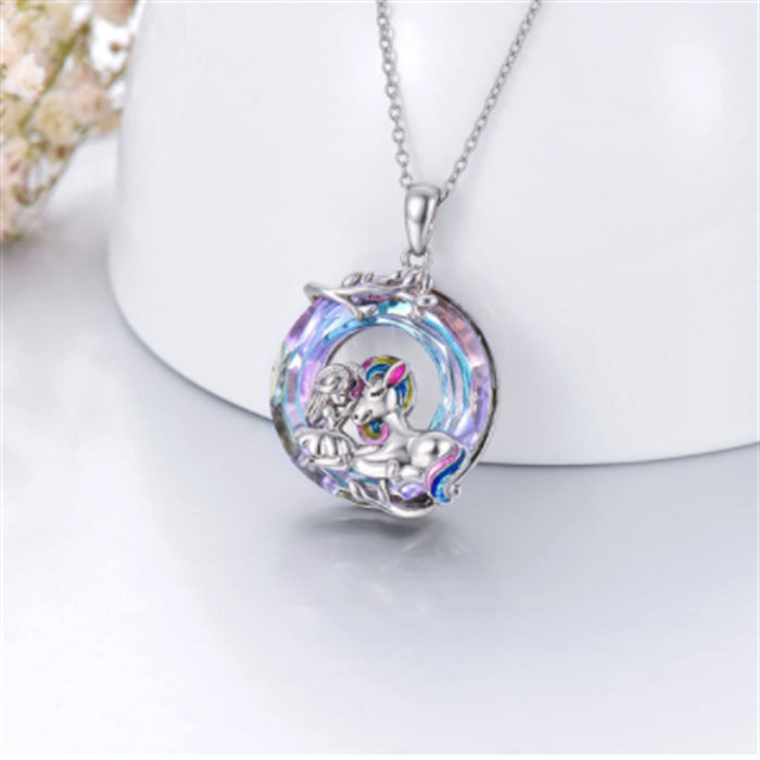 Wholesale Color Crystal Tree of Life Alloy Necklace MOQ≥2 JDC-NE-Yana001