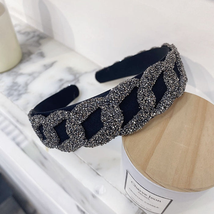 Jewelry WholesaleWholesale rhinestone cutout woven full drill mesh wide-brimmed hair band JDC-HD-Suim004 Headband 随敏 %variant_option1% %variant_option2% %variant_option3%  Factory Price JoyasDeChina Joyas De China