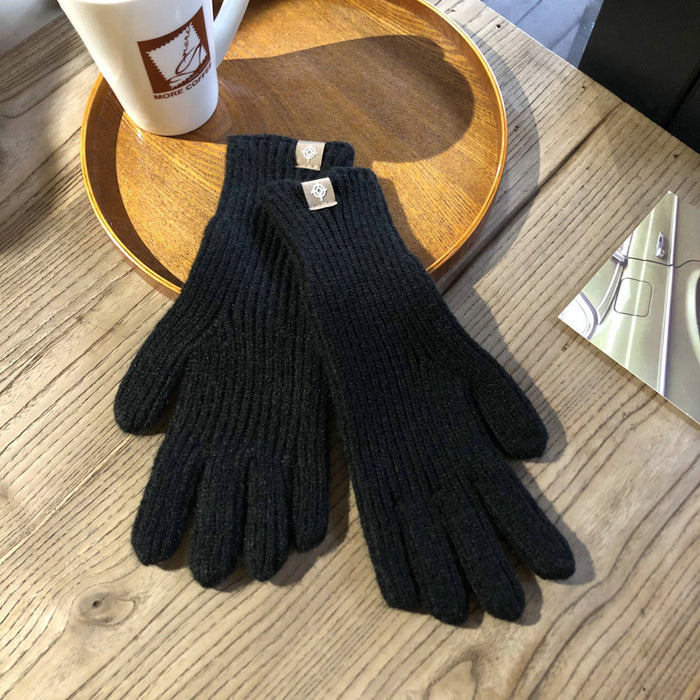 Wholesale Gloves Polyester Warm Solid Color Knit Touch Screen JDC-GS-YanD004