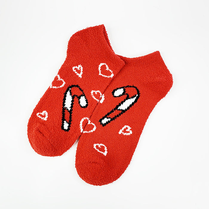 Wholesale Sock Coral Fleece Couple Double Sided Fleece Socks Thickened Christmas (M) JDC-SK-YiYan031