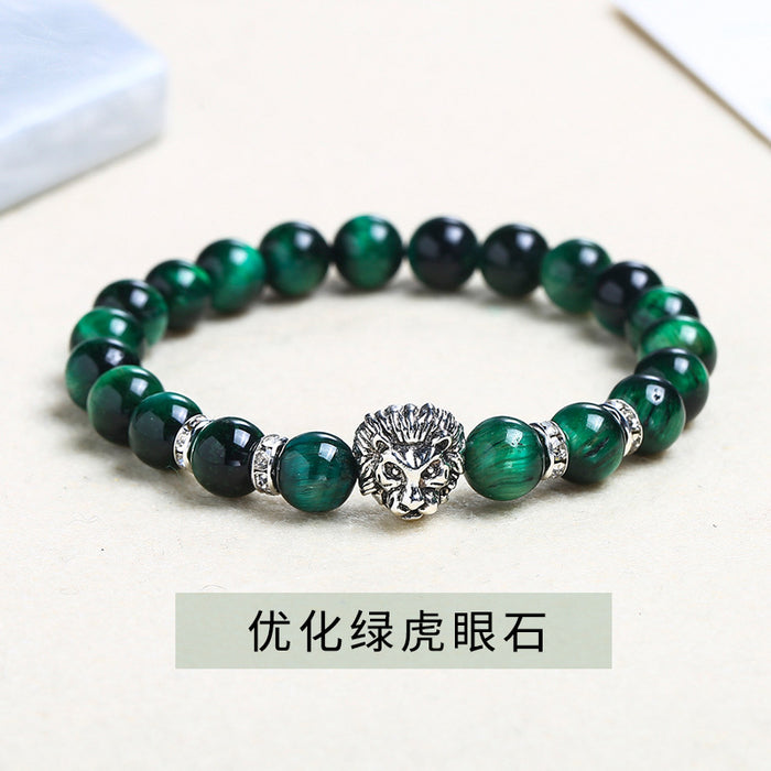 Wholesale Silver Lion Head Crystal Bracelet MOQ≥2 JDC-BT-JingD003