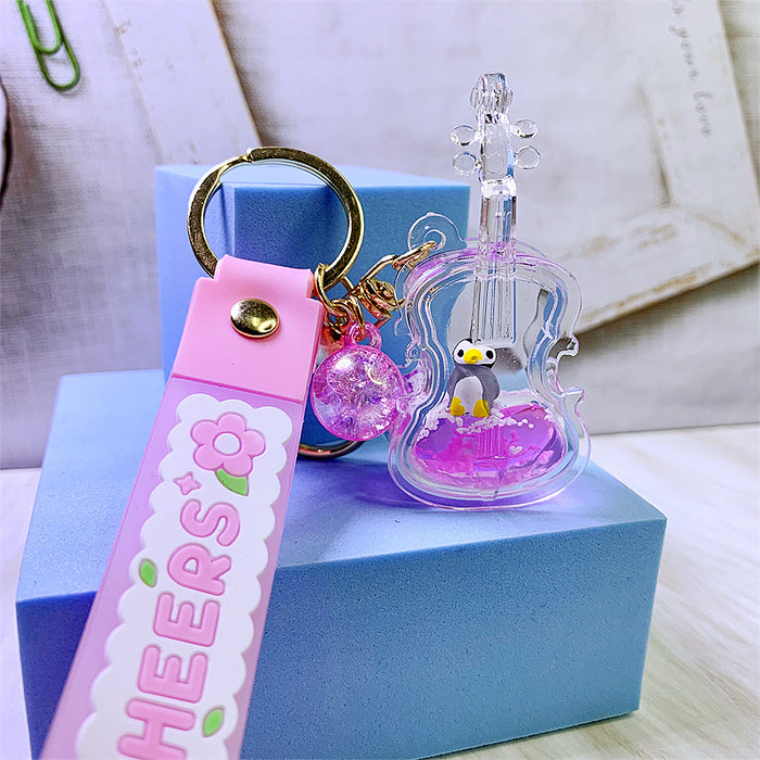 Wholesale acrylic oiled violin keychain JDC-KC-DMF003