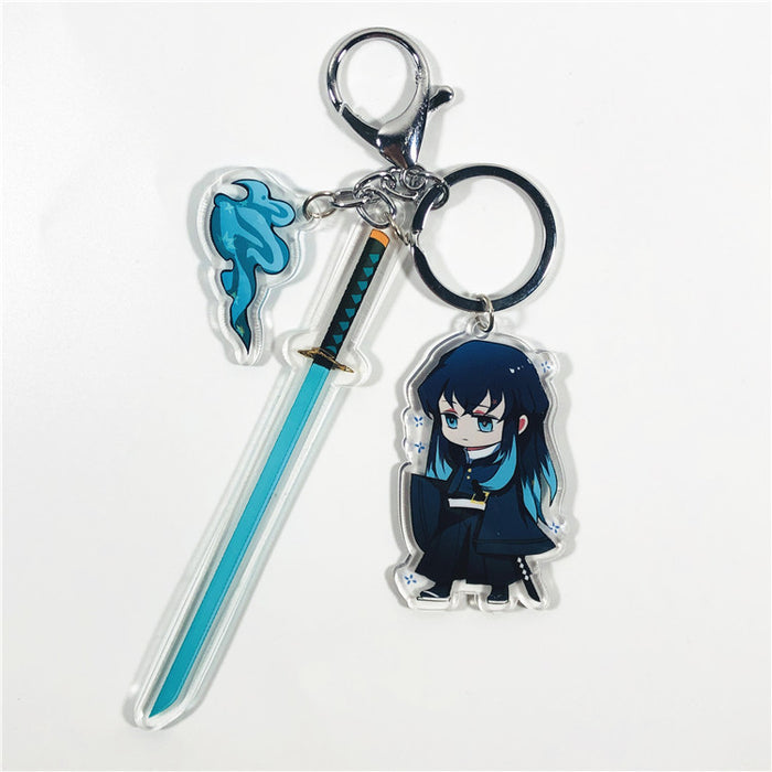 Wholesale Acrylic Double Sided Pendant Keychain Cute Key Ring (M) JDC-KC-TMMY004