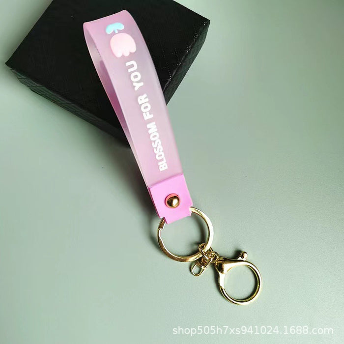 Wholesale Keychain PVC Soft Rubber Flower Translucent Lanyard MOQ≥10 JDC-KC-ZaoYang002