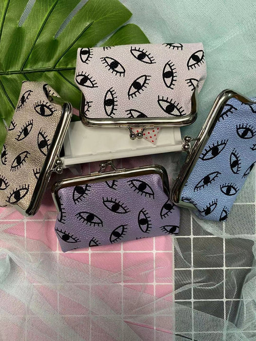 Wholesale Purse PU Eye Pattern Children's Iron Buckle Coin Purse MOQ≥3 JDC-WT-Hongqiong006