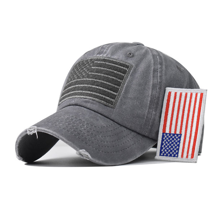 Wholesale 4th of July American Flag Washed Baseball Cap Independence Day MOQ≥2 JDC-FH-EXu003