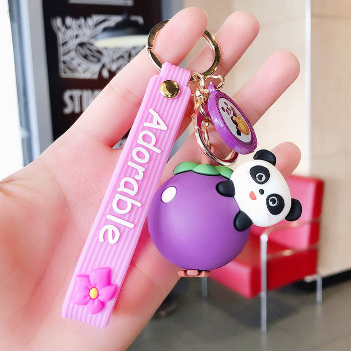 Wholesale Keychains For Backpacks cute fruit bear accessories doll cartoon keychain JDC-KC-FeiRun080