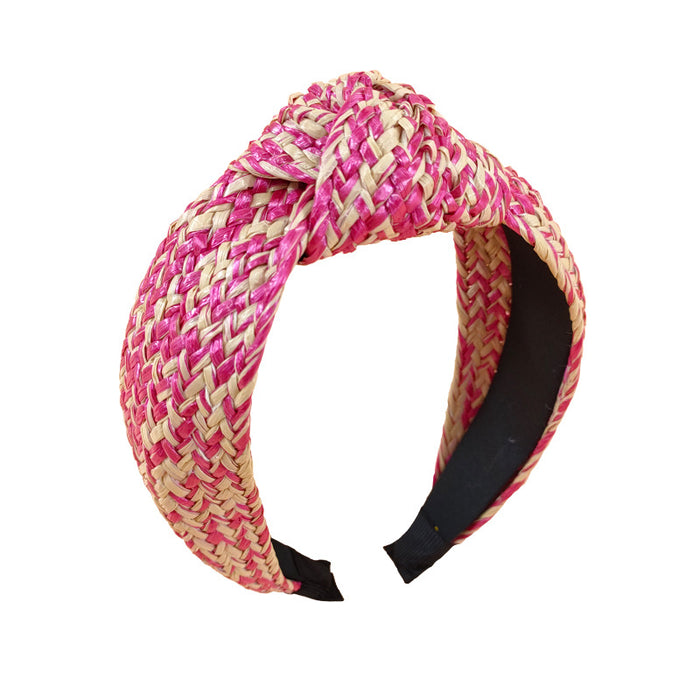 Wholesale raffia knotted headband boho JDC-HD-O117