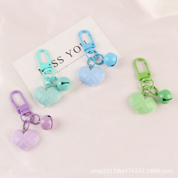 Jewelry WholesaleWholesale Resin Heart Shaped Bell Alloy Keychain MOQ≥2 JDC-KC-YiHan004 Keychains 伊菡 %variant_option1% %variant_option2% %variant_option3%  Factory Price JoyasDeChina Joyas De China