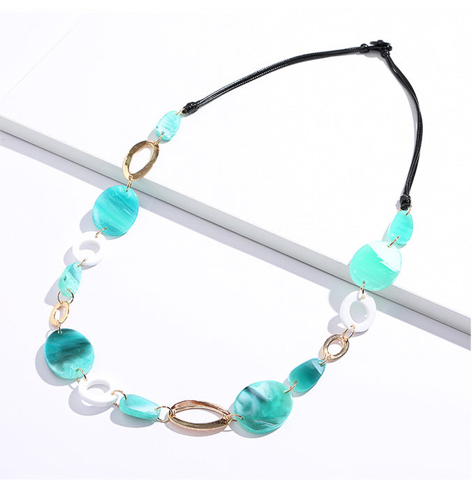 Wholesale Necklace Premium Sense Geometric Acrylic Alloy JDC-NE-yefen002