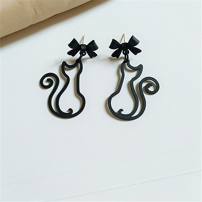 Wholesale Earrings Alloy Cartoon Cat Bow JDC-ES-aimei005