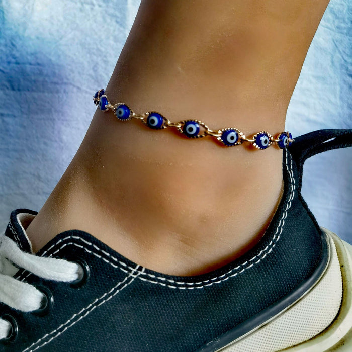 Wholesale popular blue eye ANKLET trendy high -level sense JDC-AS-ZuanL001