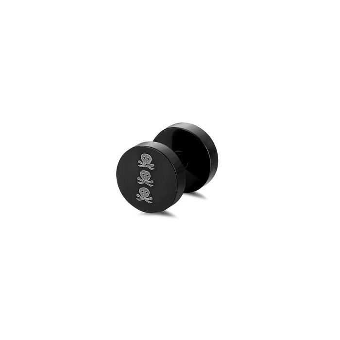 Wholesale stainless steel ear studs round cake dumbbells MOQ≥2 JDC-ES-qiany008