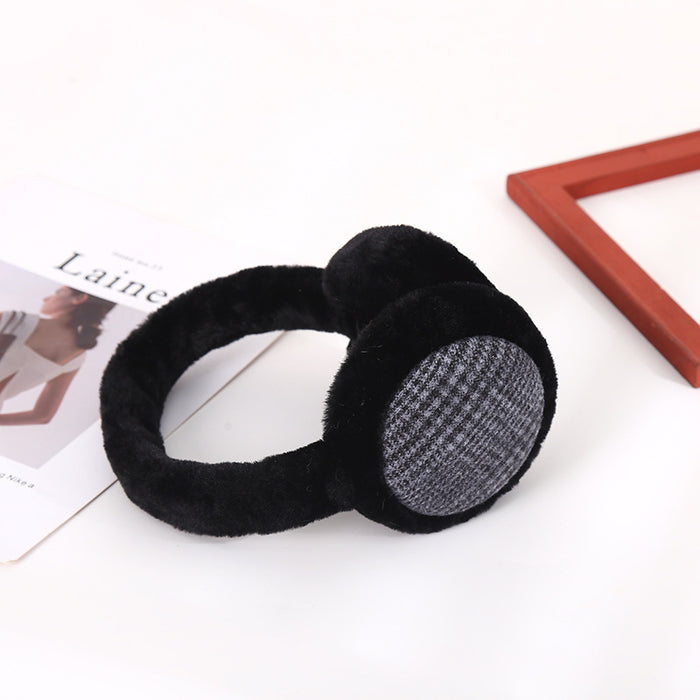 Wholesale Earmuffs Plush Winter Checkerboard Folding Warmth JDC-EF-YCheng001