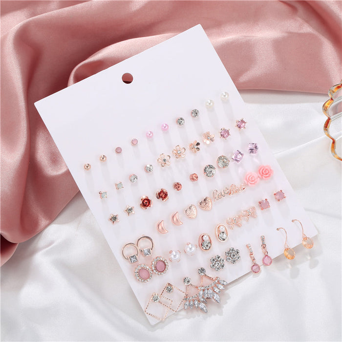 Jewelry WholesaleWholesale set rhinestone flower pearl geometric heart bow stud earrings 30 pairs set JDC-ES-ZhuJ001 Earrings 诛积 %variant_option1% %variant_option2% %variant_option3%  Factory Price JoyasDeChina Joyas De China