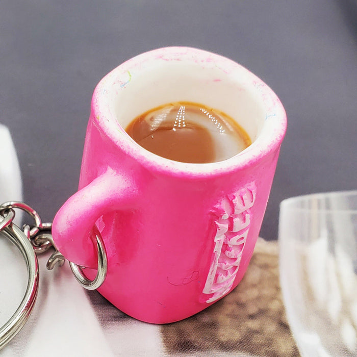 Wholesale Simulation Coffee Cup Resin Keychain JDC-KC-DY015